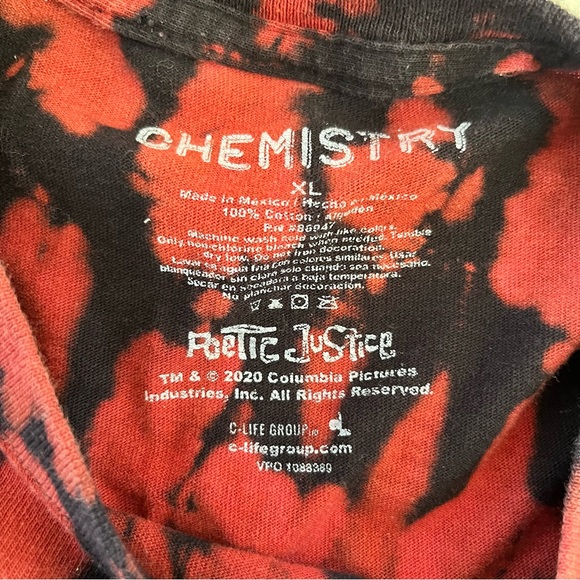 Chemistry Poetic Justice Short Sleeve Tie Dye Tee Size In Black Size Large Tupac - Picture 3 of 5